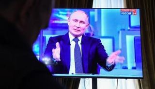 الرئيس الروسي فلاديمير بوتين خلال الحوار السنوي