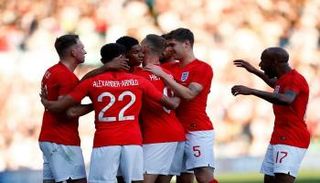 فرحة لاعبي المنتخب الإنجليزي