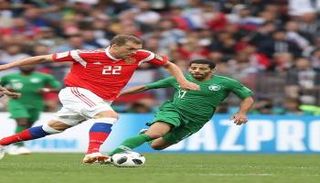 من مباراة السعودية وروسيا