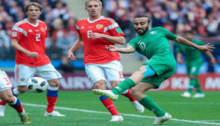 من مباراة روسيا والسعودية