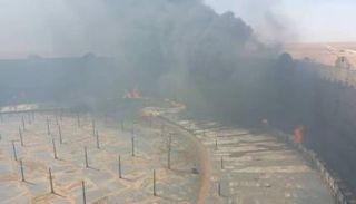 جانب من إضرام الإرهابيين النار في الهلال النفطي 