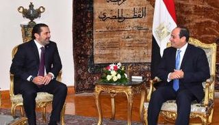 الرئيس المصري وسعد الحريري في لقاء سابق- أرشيفية