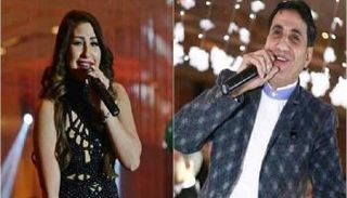 المطرب المصري أحمد شيبة والمطربة المصرية بوسي
