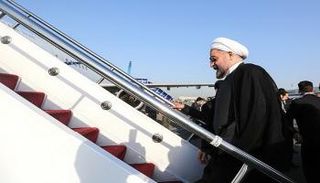 الرئيس الإيراني لدى مغادرته طهران متوجها لسويسرا