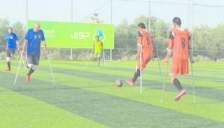 الفريق أثناء تدريباته