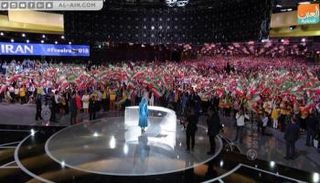 جانب من فعاليات مؤتمر المعارضة الإيرانية في باريس