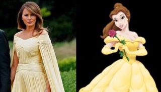 ثوب ميلانيا ترامب في لندن رسالة ضمنية لأسطورة الأميرة والوحش