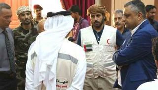 وفد الهلال الأحمر الإماراتي خلال الزيارة