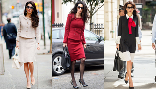 إطلالة عمل كلاسيكية أنيقة على طريقة أمل كلوني