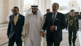 الشيخ محمد بن زايد يستقبل رئيس إريتريا ورئيس الوزراء الإثيوبي