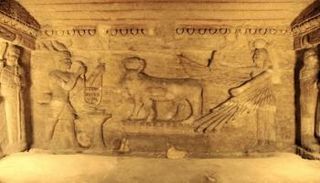 نقوش جدارية من مقابر كوم الشقافة 