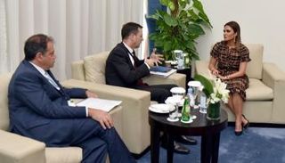 وزيرة الاستثمار المصرية خلال لقائها مؤسسة التمويل الدولية