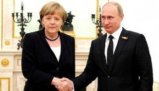الرئيس الروسي فلاديمير بوتين والمستشارة الألمانية أنجيلا ميركل