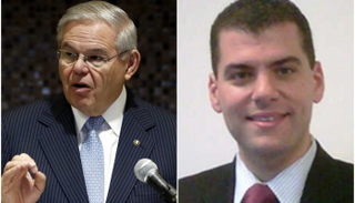 سليمان (يمين) والسيناتور بوب مننديز (يسار)