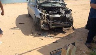 جانب من الهجوم الإرهابي الذي استهدف بوابة "كعام" الليبية أمس