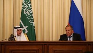 لافروف والجبير خلال المؤتمر الصحفي المشترك