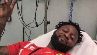 اللاعب خلال وجوده بمستشفى راشد