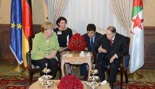استقبال الرئيس الجزائري عبدالعزيز للمستشارة الألمانية أنجيلا ميركل