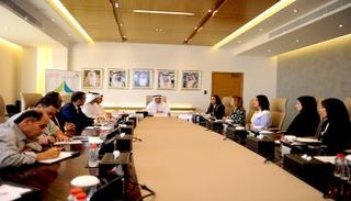 المؤتمر الصحفي بحضور حميد محمد القطامي مدير عام هيئة الصحة بدبي