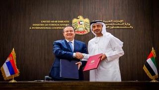 الشيخ عبدالله بن زايد آل نهيان مع وزير خارجية صربيا