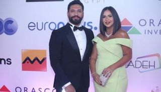 الفنان حسن الرداد وزوجته إيمي سمير غانم في مهرجان الجونة السينمائي