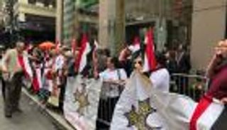 بالصور.. مصريون يحتشدون احتفاء بالسيسي في نيويورك