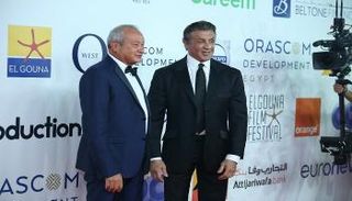 النجم العالمي سيلفستر ستالون  برفقة رجل الأعمال المصري نجيب ساويرس