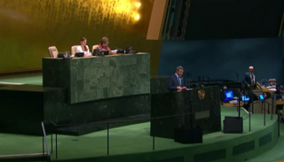 الشيخ عبدالله بن زايد آل نهيان يلقي كلمة الإمارات أمام الأمم المتحدة