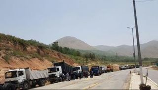 جانب من إضراب الشاحنات في إيران