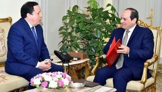 الرئيس المصري خلال لقائه وزير الخارجية التونسي