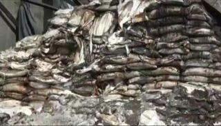 مخازن برنامج الأغذية العالمي بعد القصف الحوثي