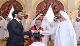 الشيخ محمد بن راشد مع محمد صلاح