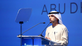 سهيل المزروعي خلال كلمته بالمؤتمر