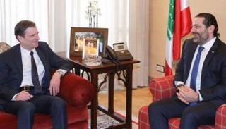 ديفيد هيل مع رئيس الوزراء اللبناني المكلف سعد الحريري