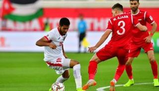 لقطة من مباراة الأردن سوريا
