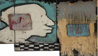 إحدى لوحات الفنان الطيب ضو البيت بمعرض "درب الأربعين"