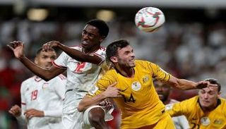 الحمادي خلال مباراة أستراليا