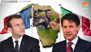  الرئيس الفرنسي إيمانويل ماكرون ورئيس الحكومة الإيطالية جوزيبي كونتي