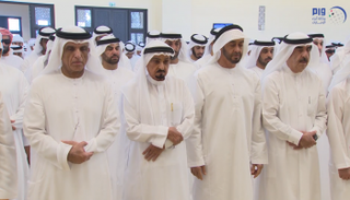 محمد بن زايد والحكام يؤدون صلاة الجنازة على جثمان سهيل بن مبارك الكتبي