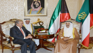 لقاء سابق لأمير الكويت مع الأمين العام للأمم المتحدة