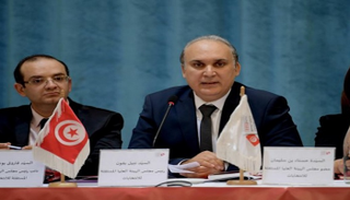 جانب من المؤتمر الصحفي للجنة العليا للانتخابات التونسية