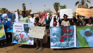 وقفة احتجاجية لمهجري مرزق في سبها الليبية