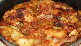 صينية البطاطس بالدجاج في الفرن