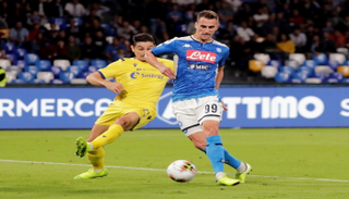 ميليك من مباراة نابولي وفيرونا