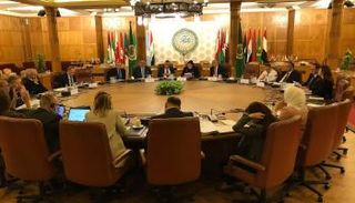 جانب من الاجتماع الذي أقيم بمقر الجامعة العربية