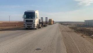 صورة منتشرة في وسائل الإعلام العراقية للرتل الأمريكي متوجها لسوريا