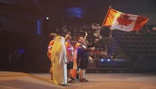 أحد الوفود المشاركة في بطولة العالم للروبوتات والذكاء الاصطناعي