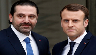 الرئيس الفرنسي ورئيس الوزراء اللبناني المستقيل - أرشيفية 