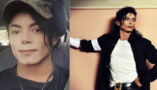 مغني البوب مايكل جاكسون وشبيهه