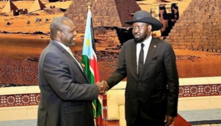 سلفاكير ومشار في القصر الرئاسي بالعاصمة السودانية الخرطوم- أرشيفية